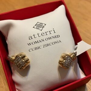 Gold and Silver tone with Cubic Zirconia Cuff Bracelet